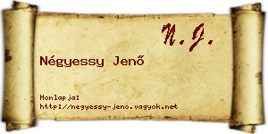 Négyessy Jenő névjegykártya
